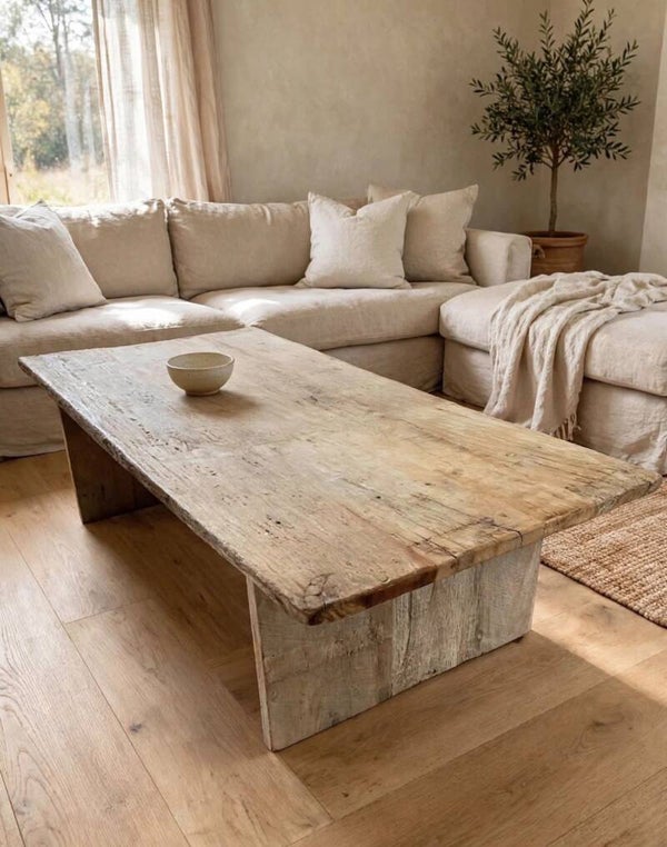 Unieke robuuste salontafel | verweerd hout
