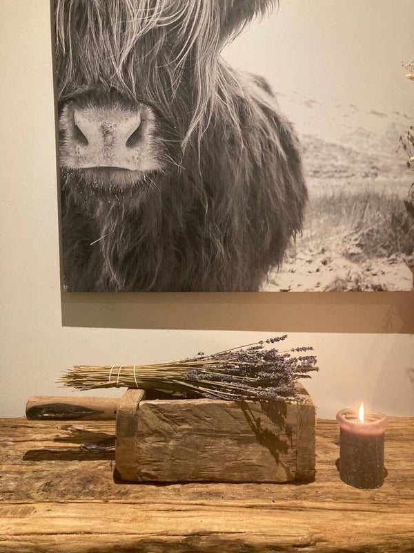 Houten trog met handvat - 48x14x13 cm