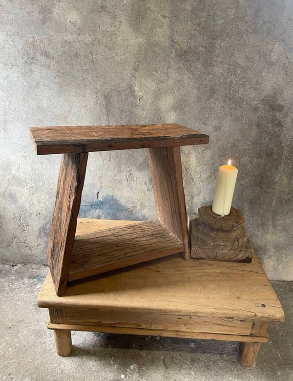Originele houten kruk van oud Truckwood