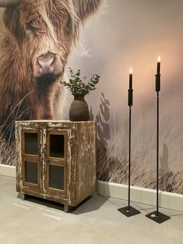 Houten vitrinekast met glas - 61x34x67 cm