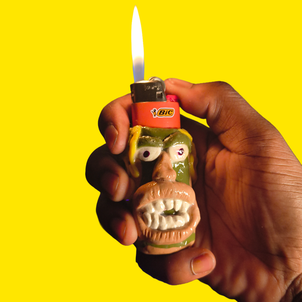 Two-Eyed Creature Lighter Holder | Handmade Polymer Clay Lighter Case #004