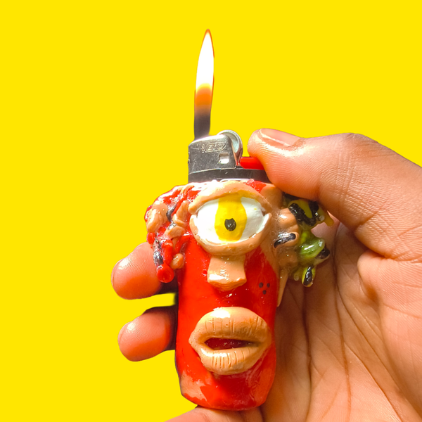 One-Eyed Creature Lighter Holder | Handmade Polymer Clay Lighter Case #001