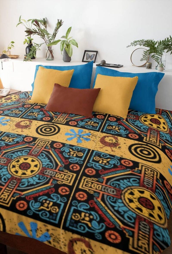 Produkt A3 (geen variant) alleen foto en tekst  / dekbedovertrek met kussenslopen – warm Afrikaans design