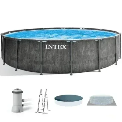 Intex Prisma Frame Greywood 26742NP - Ø457x122 cm - Piscina Rotonda