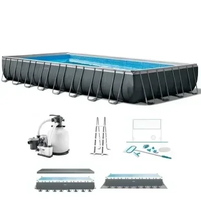 Intex Ultra XTR Frame 26378NP - 975x488x132 cm - Piscina fuori terra + Kit Pulizia e Volleyball