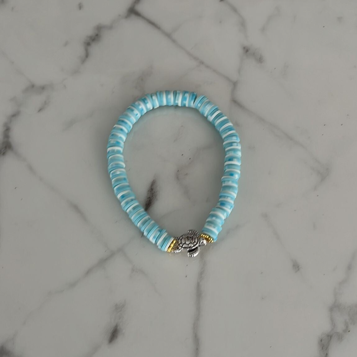 Blue gradient gold turtle Bracelet