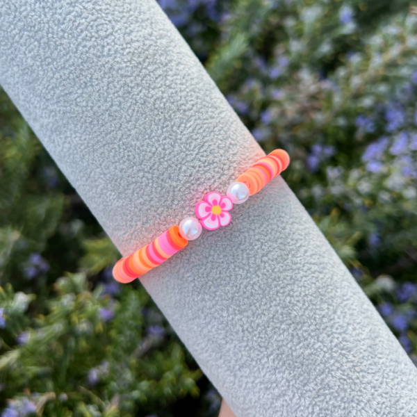 Orange gadient flower bracelet