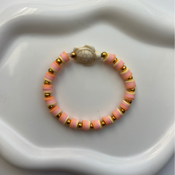 Pink sunset turtle bracelet