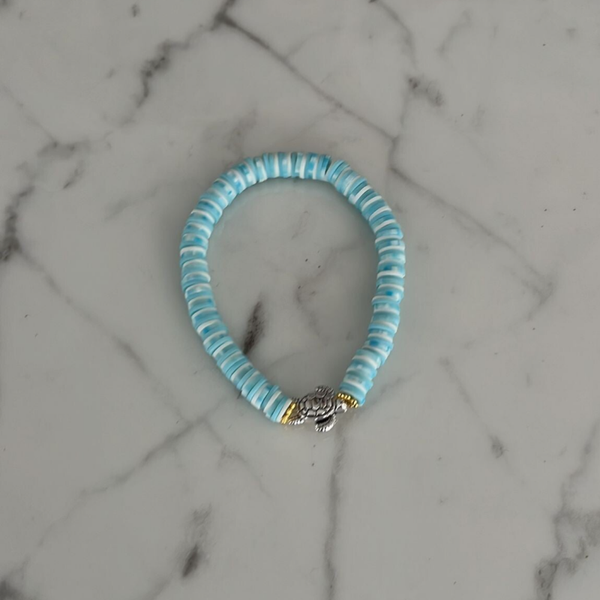 Blue gradient gold turtle Bracelet