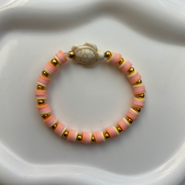 Pink sunset turtle bracelet