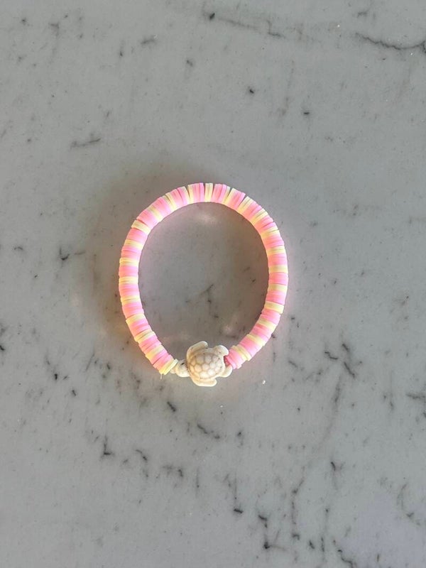 Pink lemonade turtle bracelet