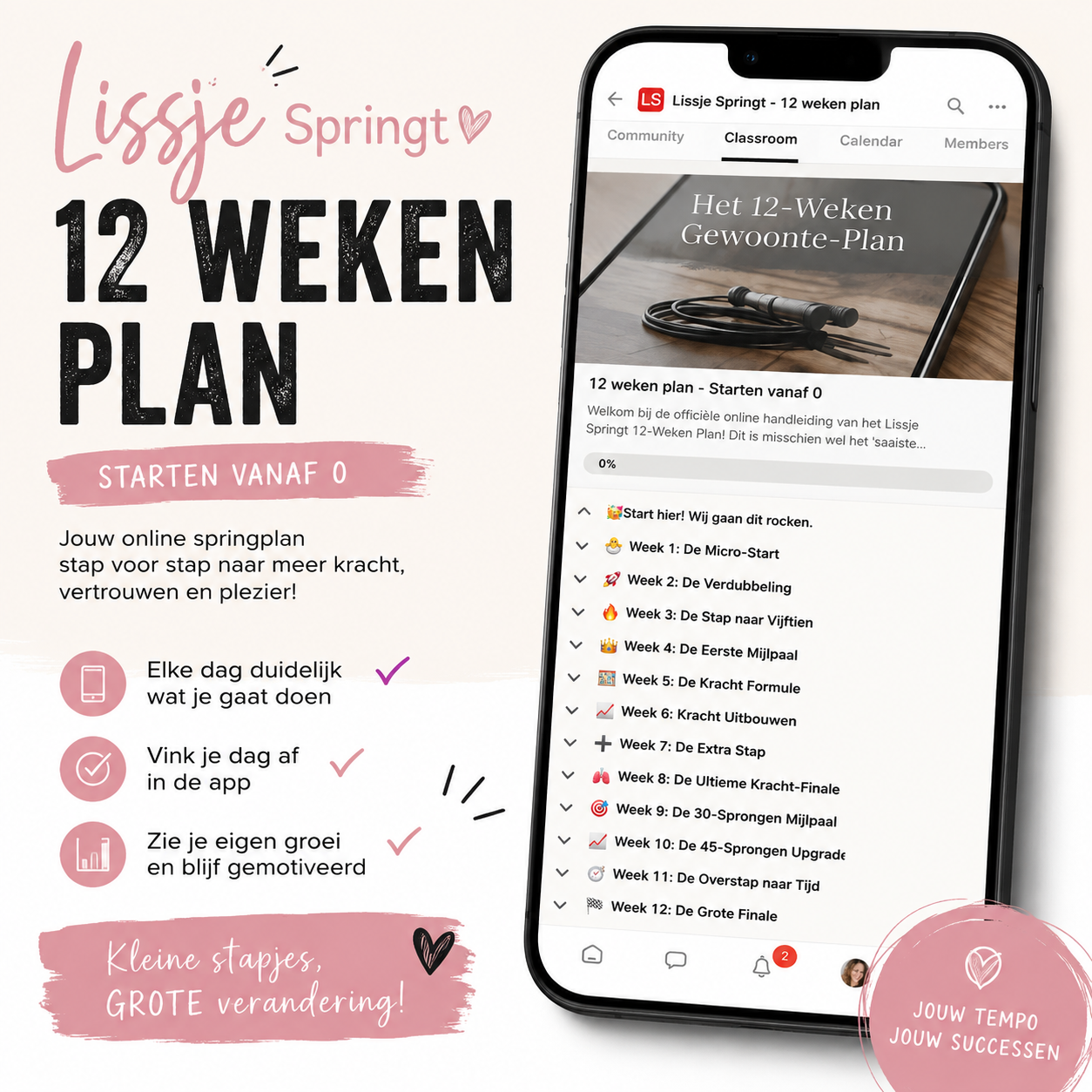 Lissje Springt | 12 Weken Startplan - Online