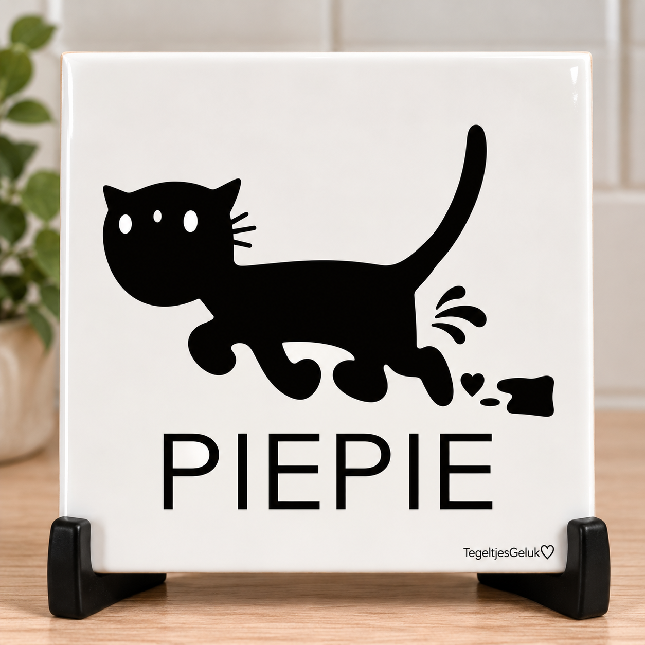 Grappig WC tegeltje - Kat PIEPIE