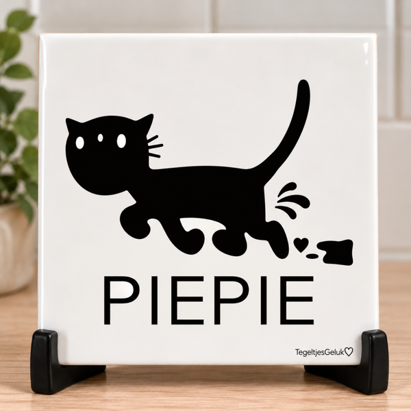 Grappig tegeltje - Kat PIEPIE