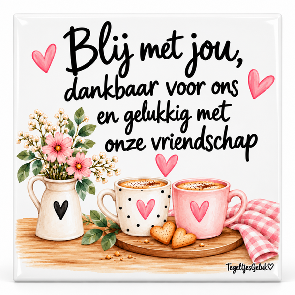 Blij met jou, dankbaar voor ons en gelukkig met onze vriendschap