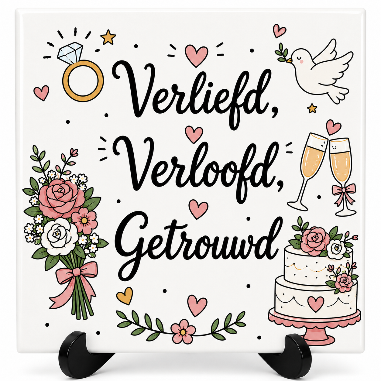 Verliefd Verloofd Getrouwd - Tegeltje