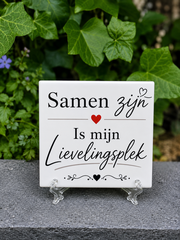 Samen zijn is mijn lievelingsplek - Tegeltje