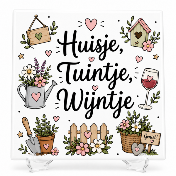 Huisje, Tuintje, Wijntje - Tegeltje