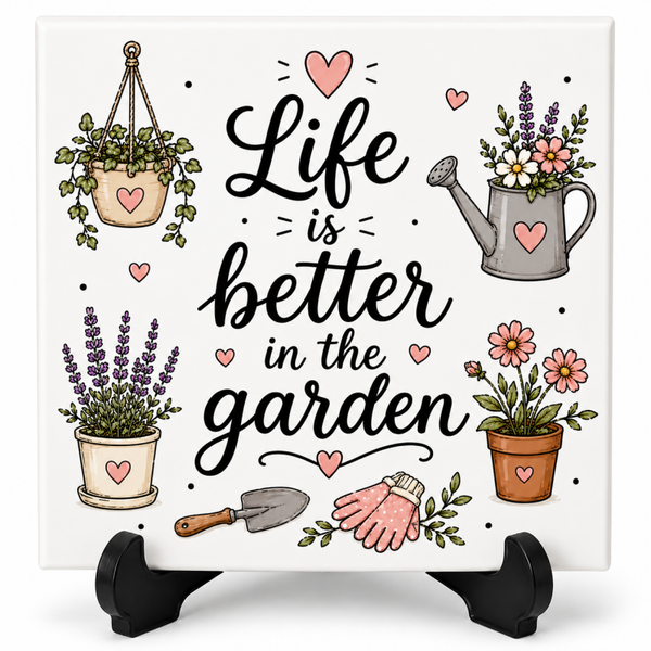 Life is better in the garden - tegeltje