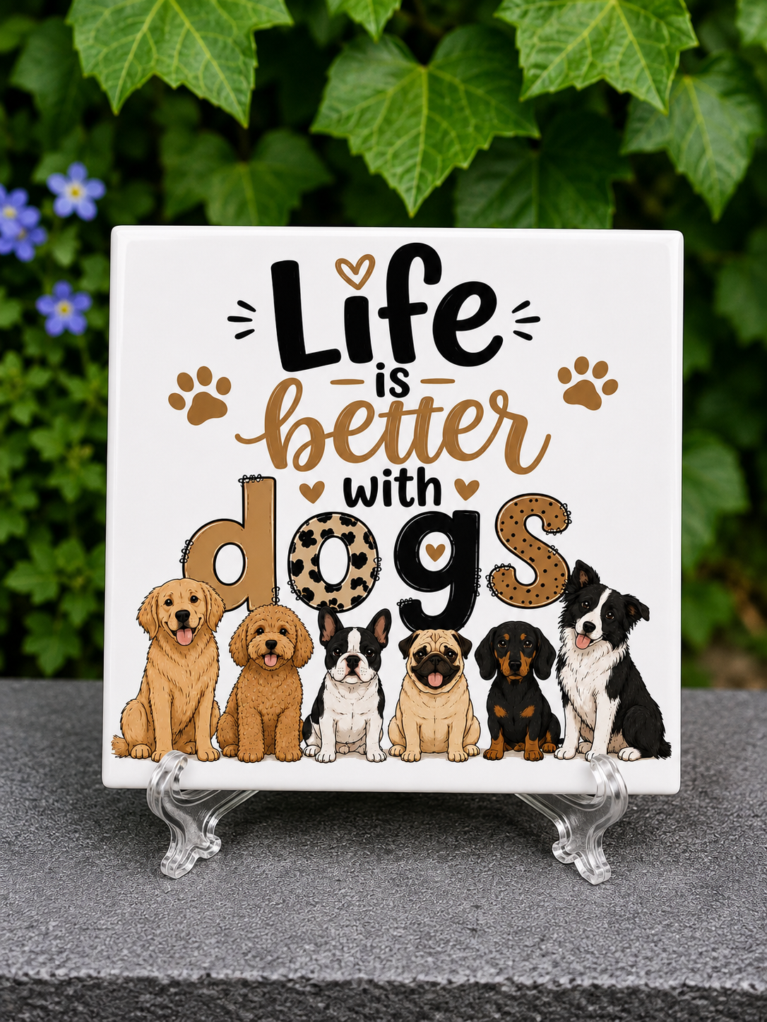 Huisdier tegeltje - Life is better with dogs