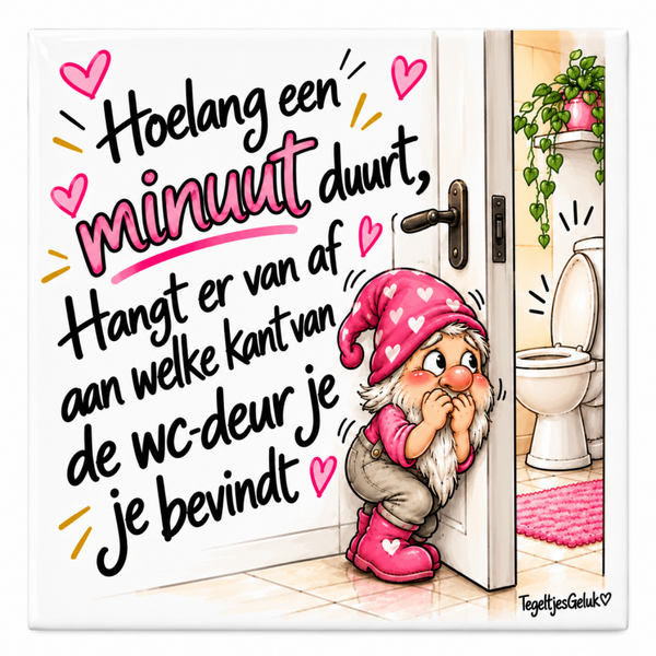 Grappig WC tegeltje - Hoelang een minuut duurt..