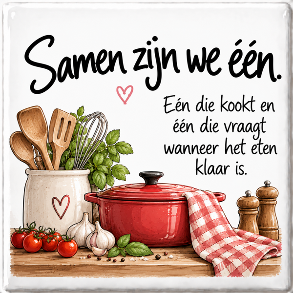Humor tegeltje - Samen zijn we een..