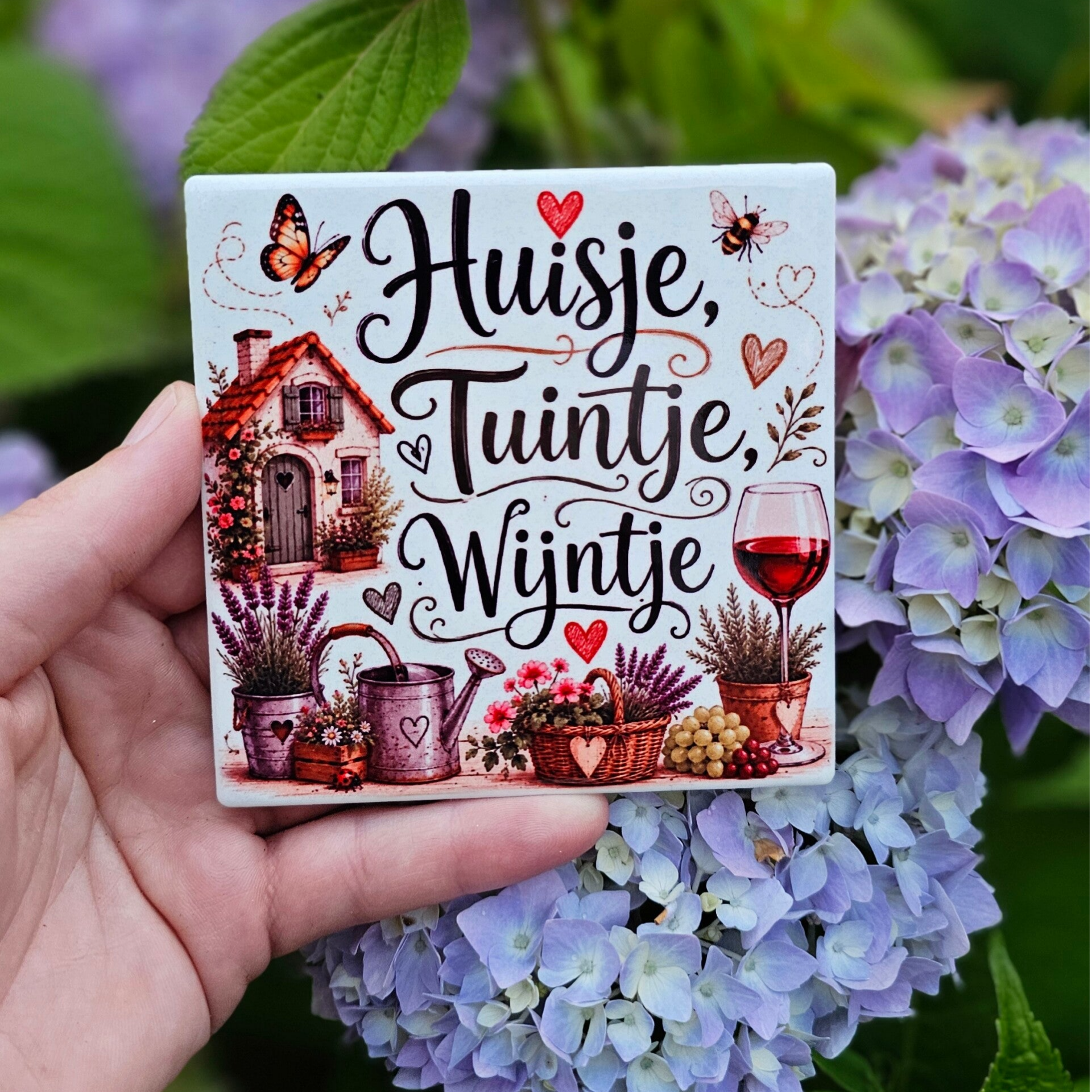 Tuin, planten, moestuin - Tegeltje