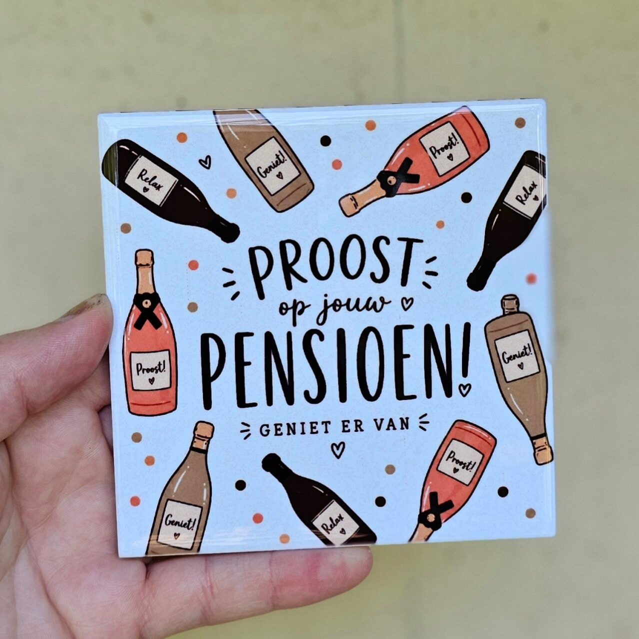 Pensioen tegeltje - Proost op jouw pensioen