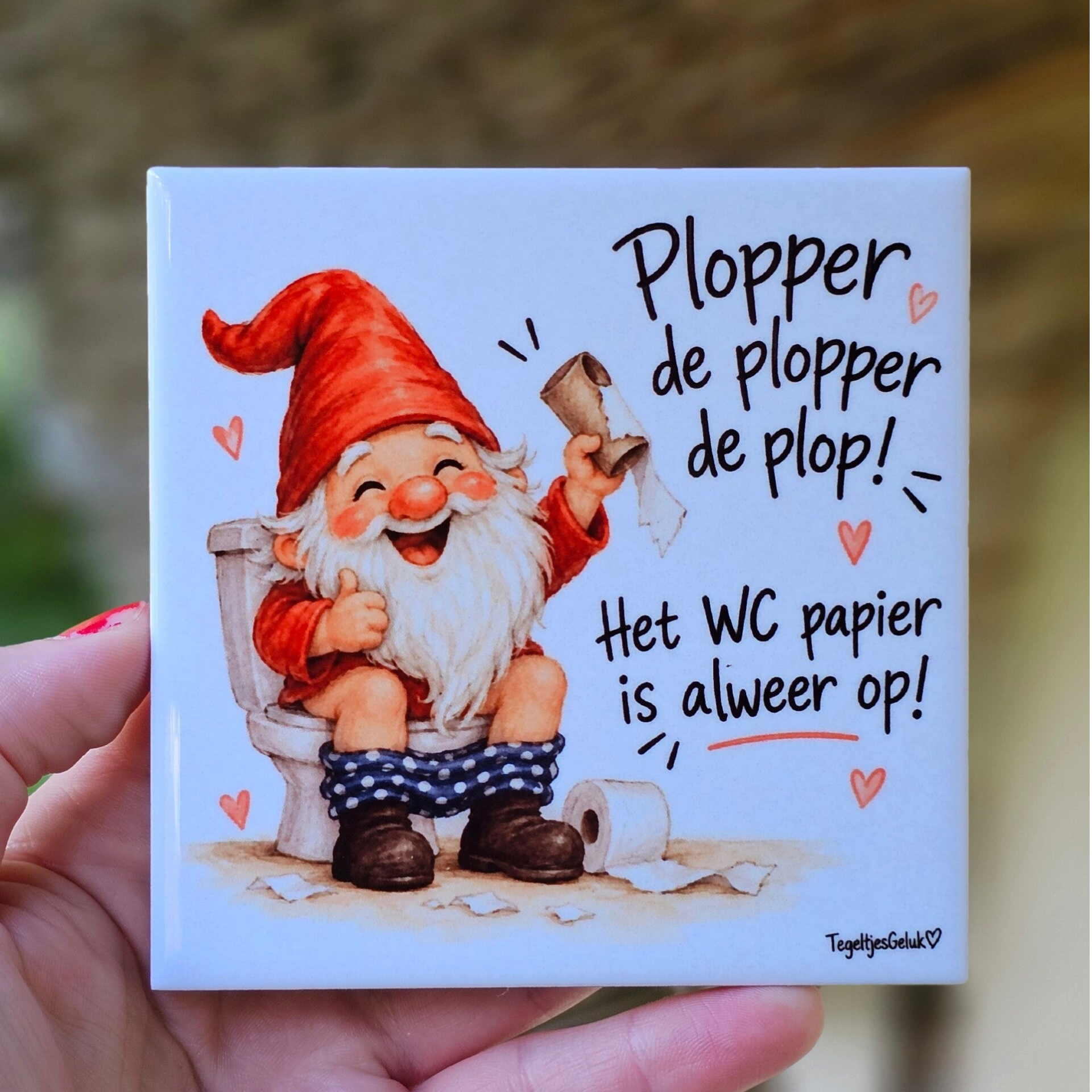 Grappig WC tegeltje - Plopper de plopper de plop