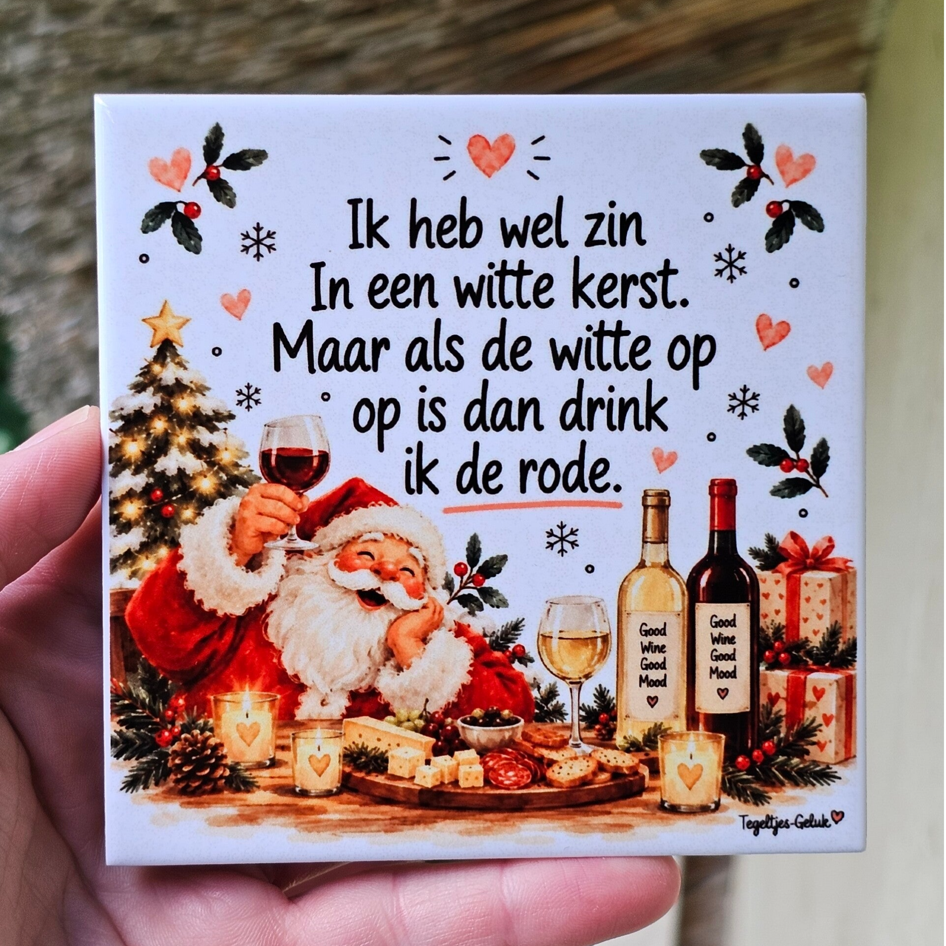 Kerst tegeltje  - Ik heb wel zin in een witte kerst