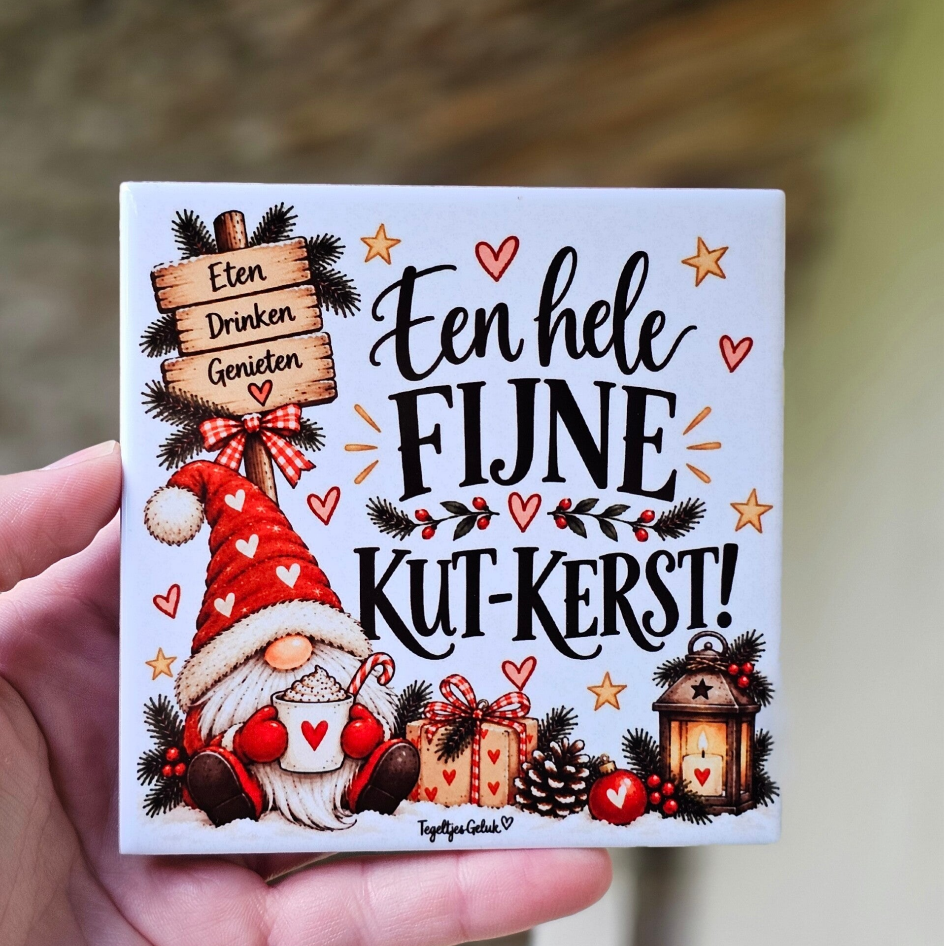 Kerst tegeltje - Een hele fijne KUT KERST