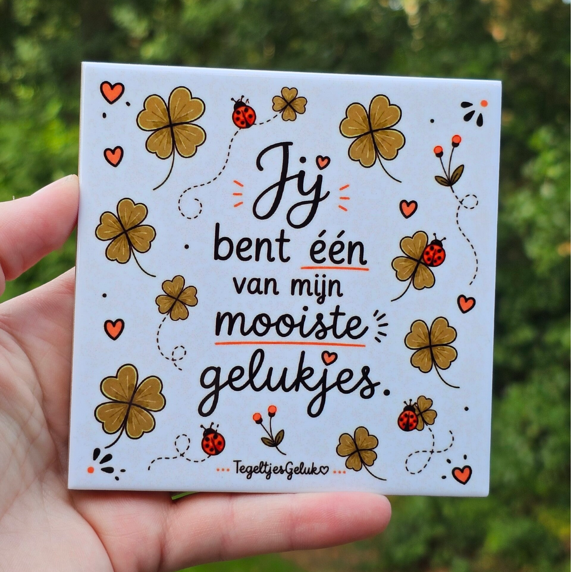 Vriendschap tegeltje - Jij bent één van mijn mooiste gelukjes