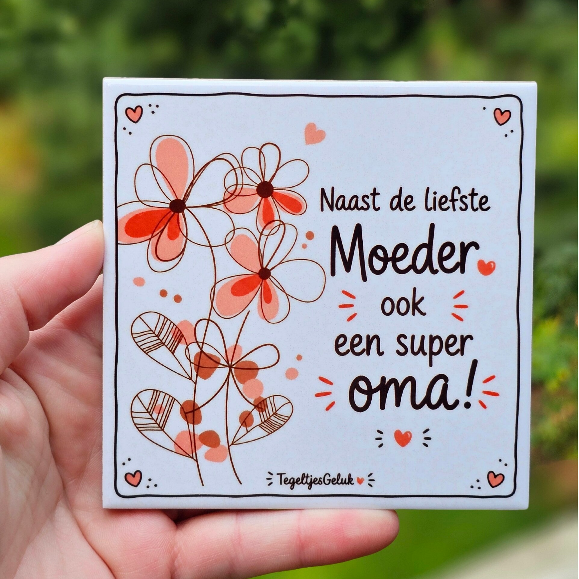 Familie tegeltje - Naast de liefste moeder, ook een super oma