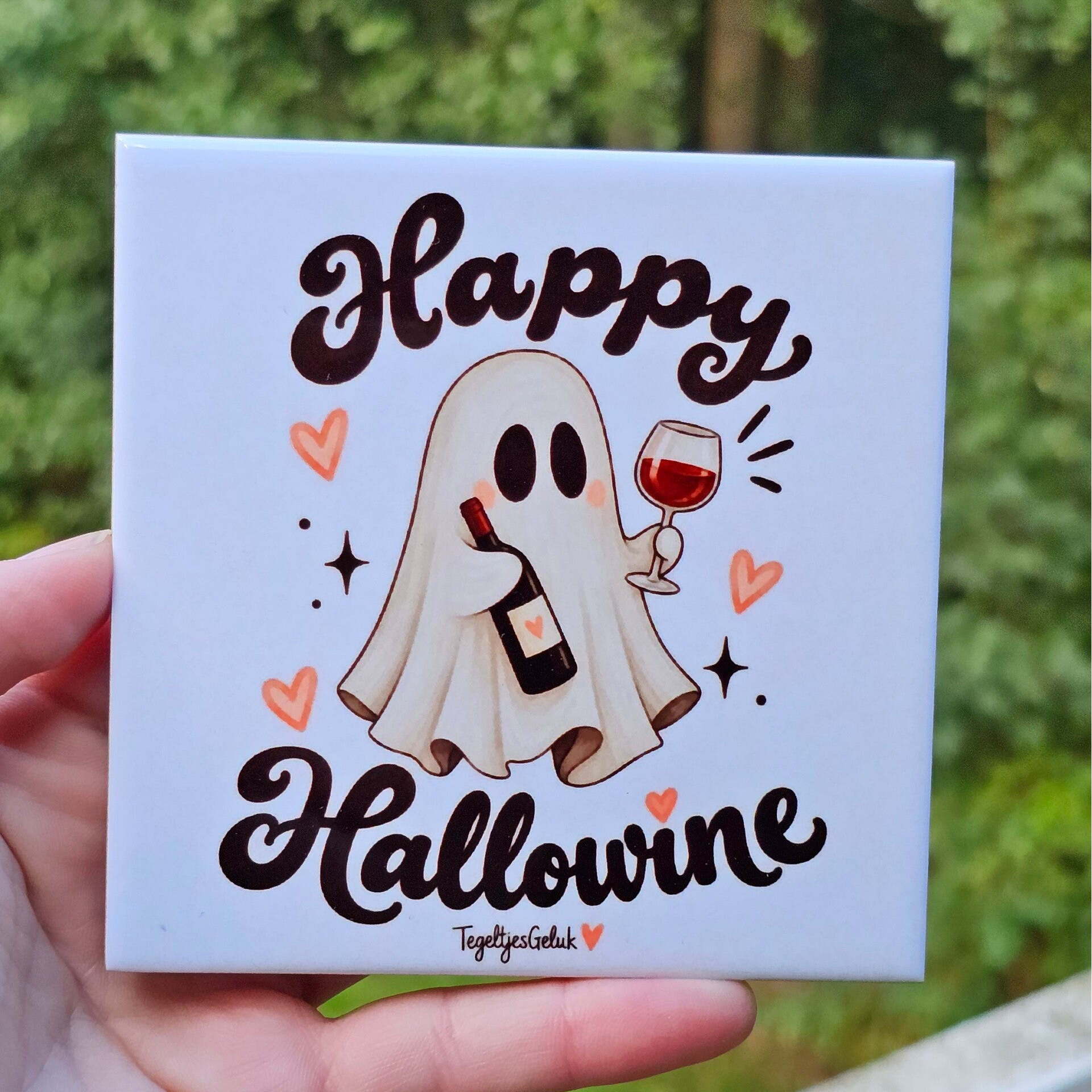 Grappig tegeltje - Happy Hallowine