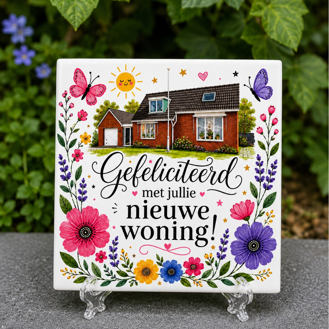 Persoonlijk tegeltje met eigen woning