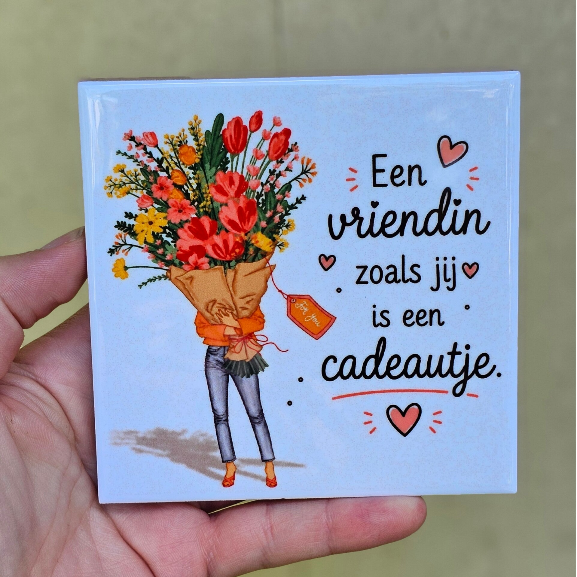 Vriendschap tegeltje - Een vriendin zoals jij is een cadeautje