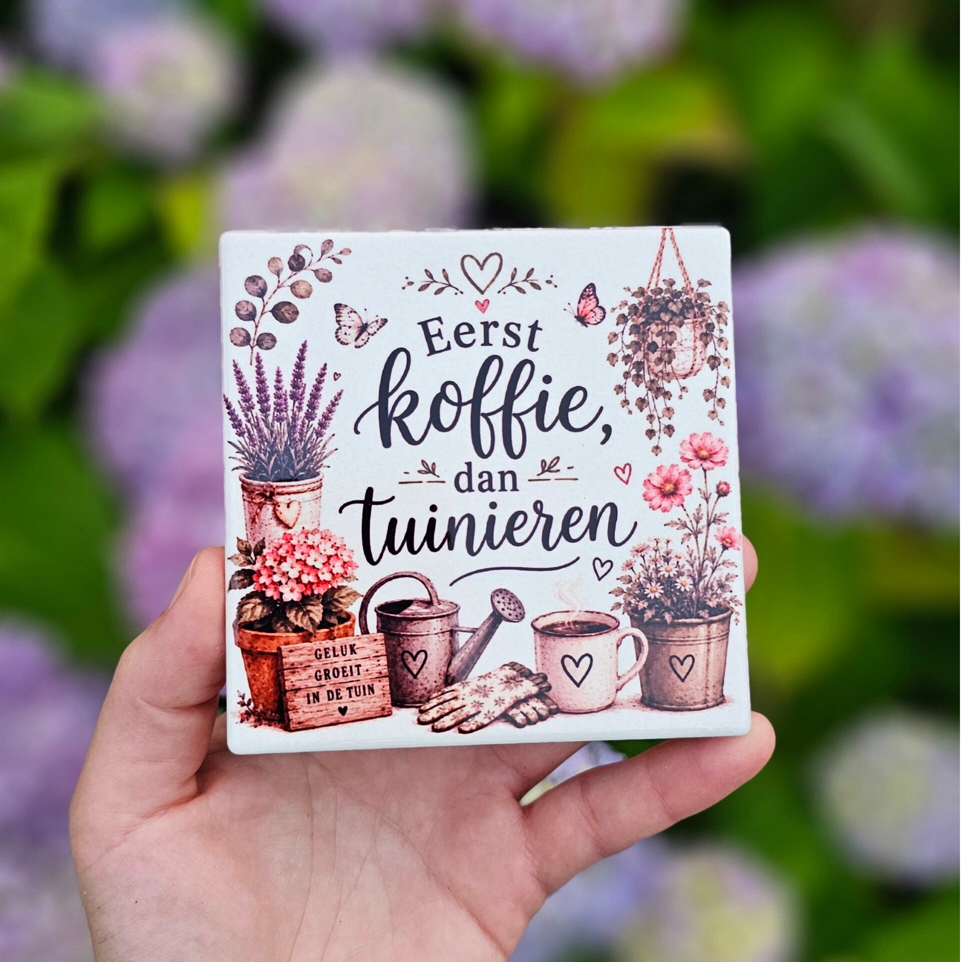 Tuin, planten, moestuin - Tegeltje