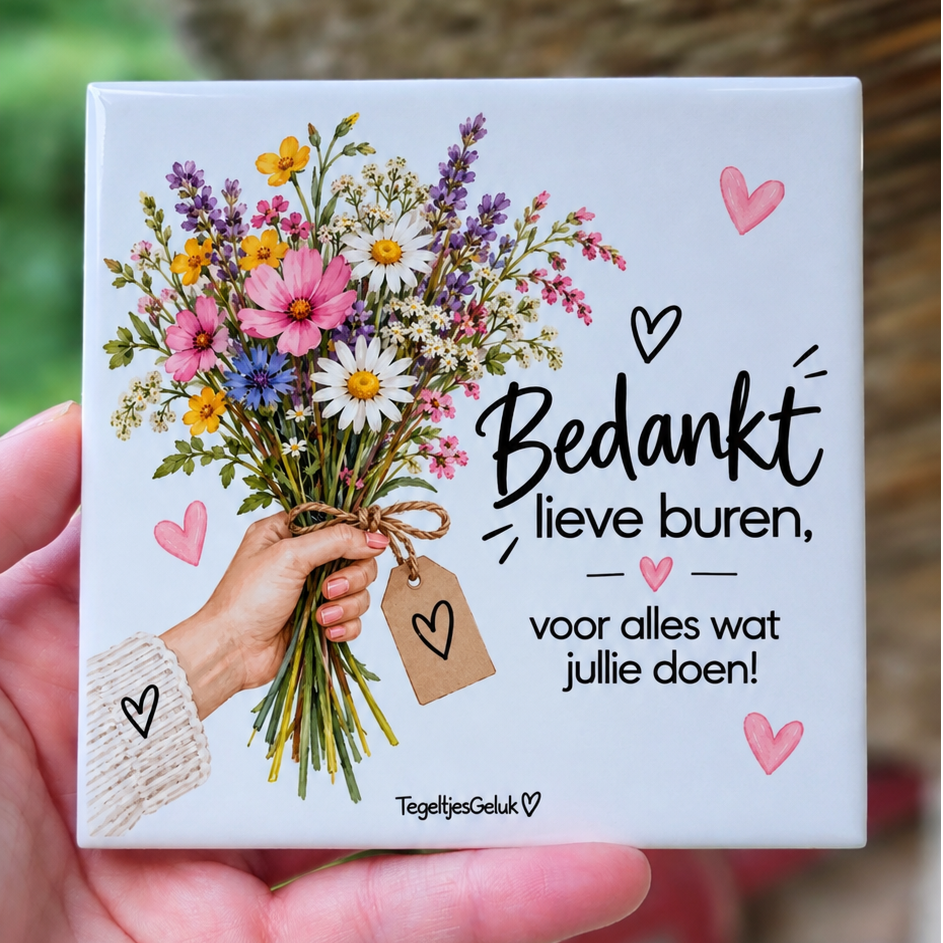 Bedankt tegeltje - Bedankt lieve buren, voor alles wat jullie doen