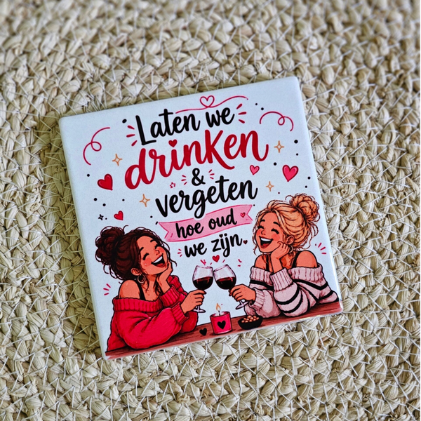 Tegeltje - Vriendinnen wijn
