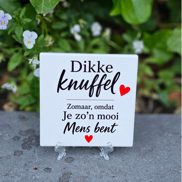 Dikke Knuffel, zomaar omdat je zo'n mooi mens bent - tegeltje