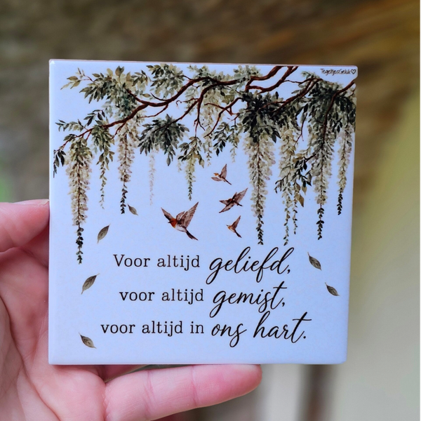 Herdenkingstegeltje - Voor altijd geliefd