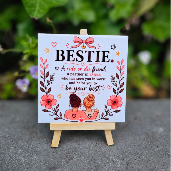 Vriendschap tegeltje - BESTIE a ride or die friend