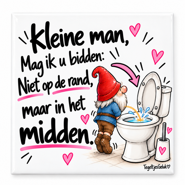 Grappig WC tegeltje - Kleine man..
