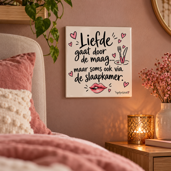 Liefde tegeltje - Liefde gaat door de maag