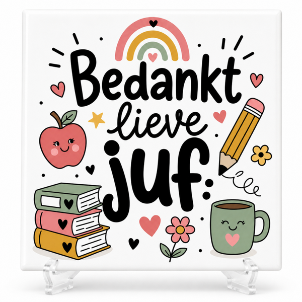 Bedankt Lieve Juf - tegeltje