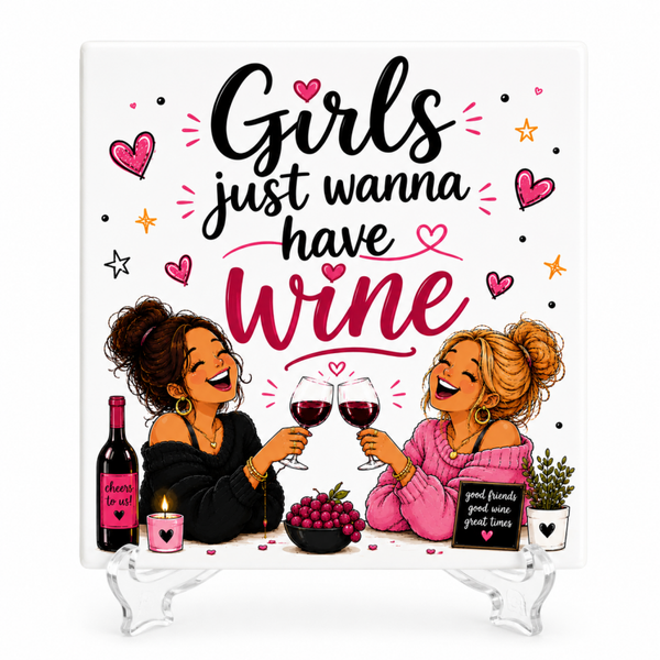 Girls Just Wanna Have Wine - Tegeltje