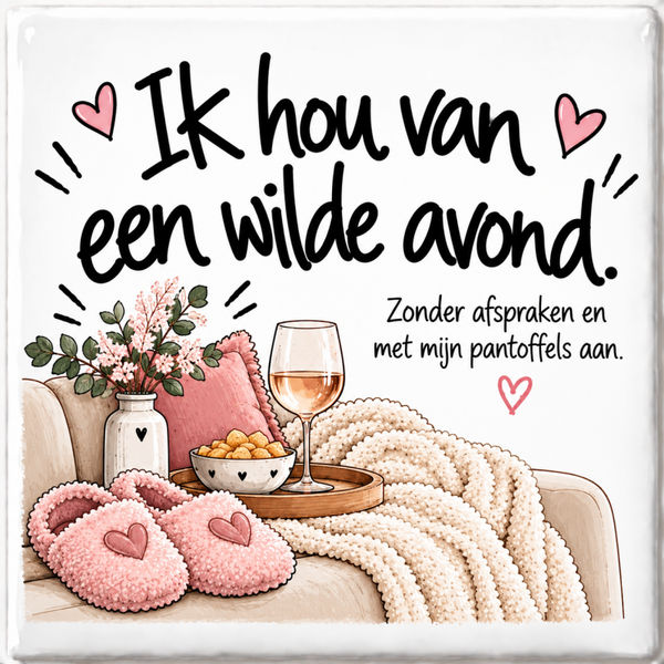 Humor tegeltje - Ik hou van een wilde avond