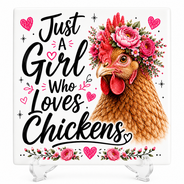 Just A Girl Who Loves Chickens - Tegeltje