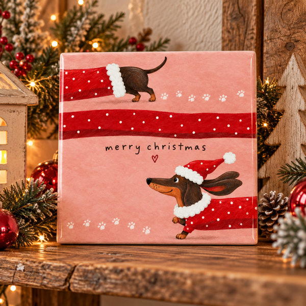 Kersttegeltje - Merry Christmas | Teckel
