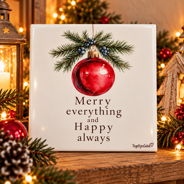 Kersttegeltje - Merry everything and happy always